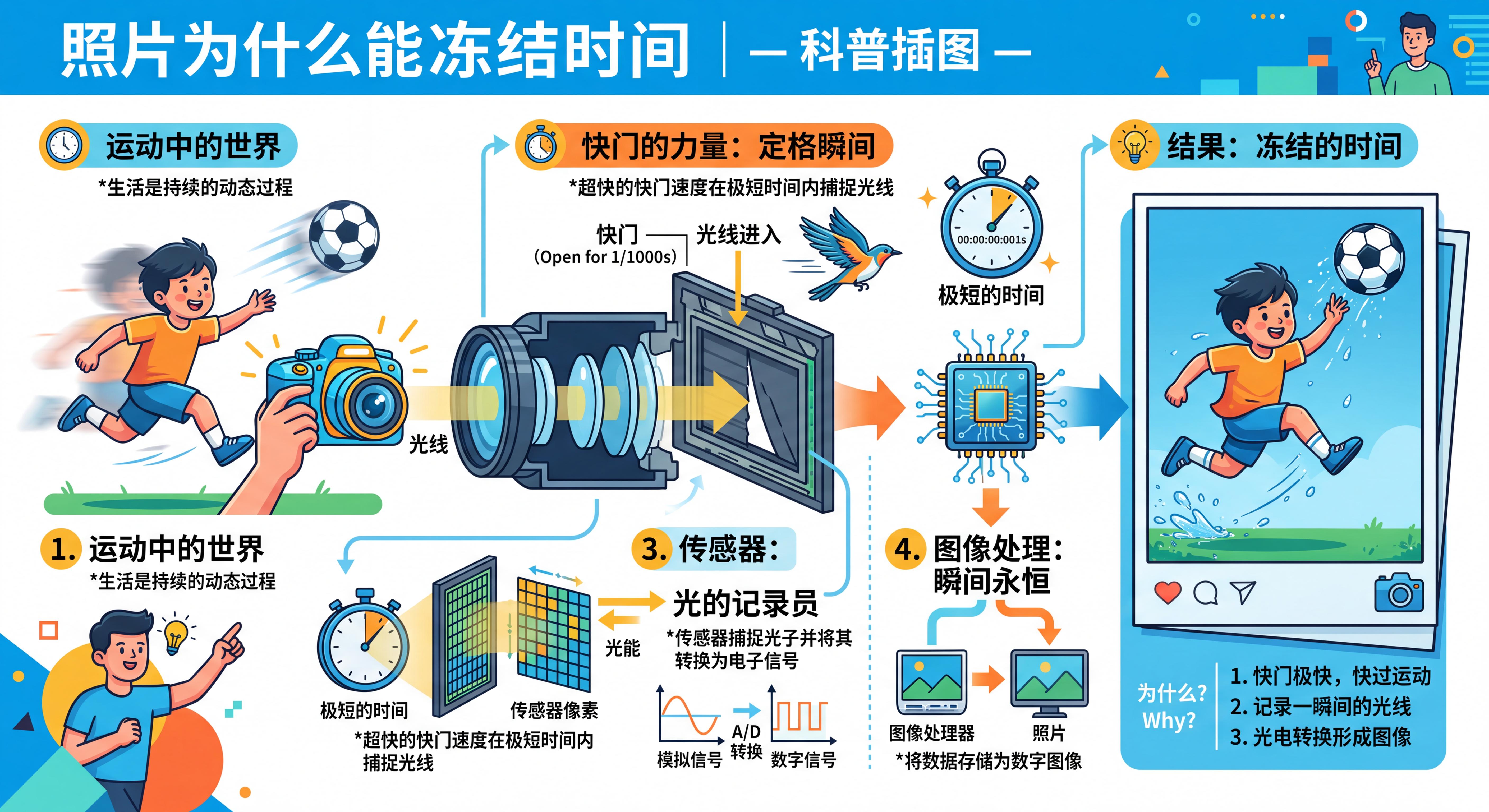 照片为什么能“冻结”时间？曝光这件事到底在干什么？光怎么变成图像的？