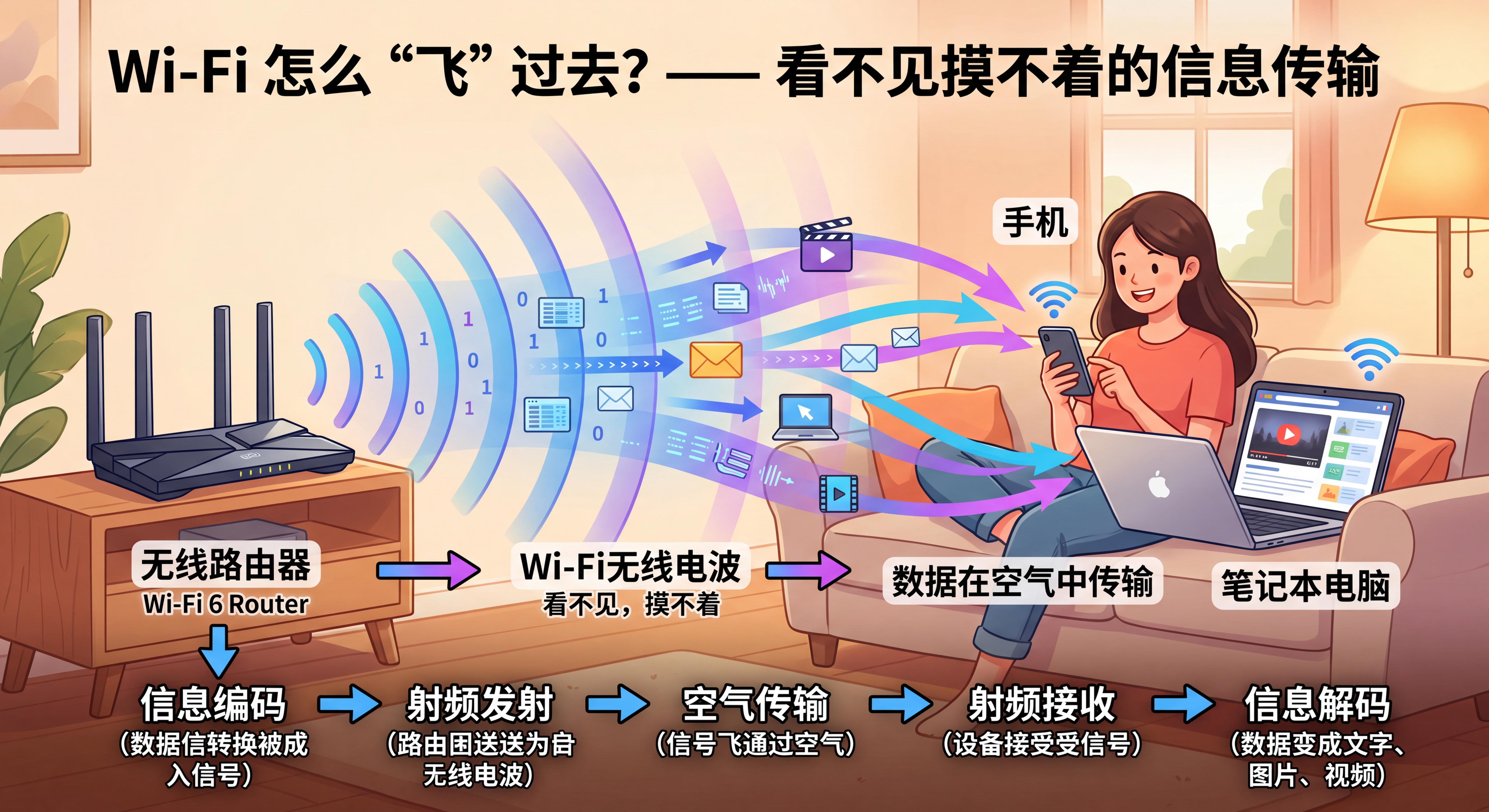 Wi‑Fi 看不见摸不着，信息到底是怎么飞过去的？