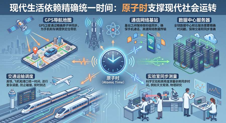配图5:原子时支撑现代导航、通信与数据网络