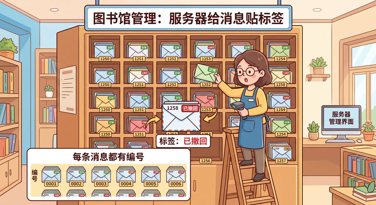 用图书馆编号标签比喻消息标识