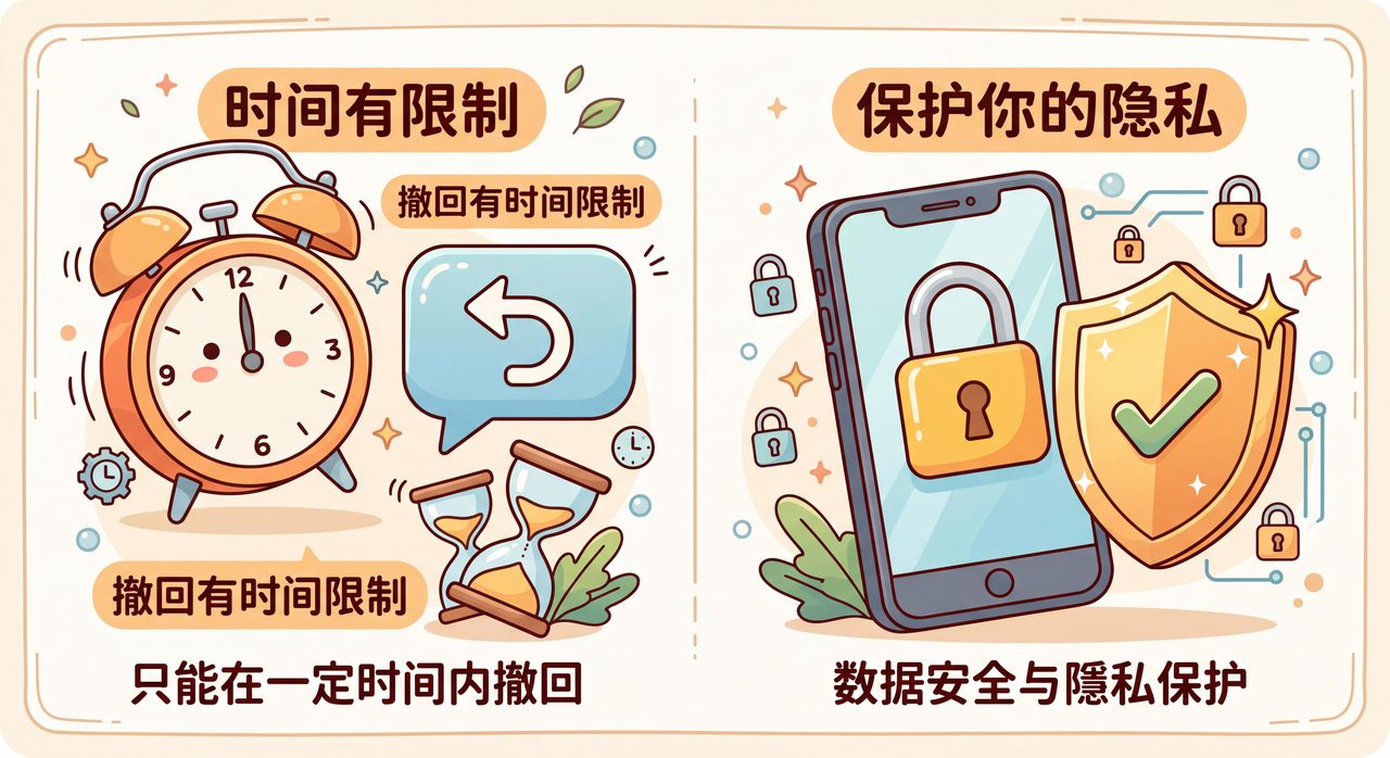 撤回的时间限制与隐私安全提示