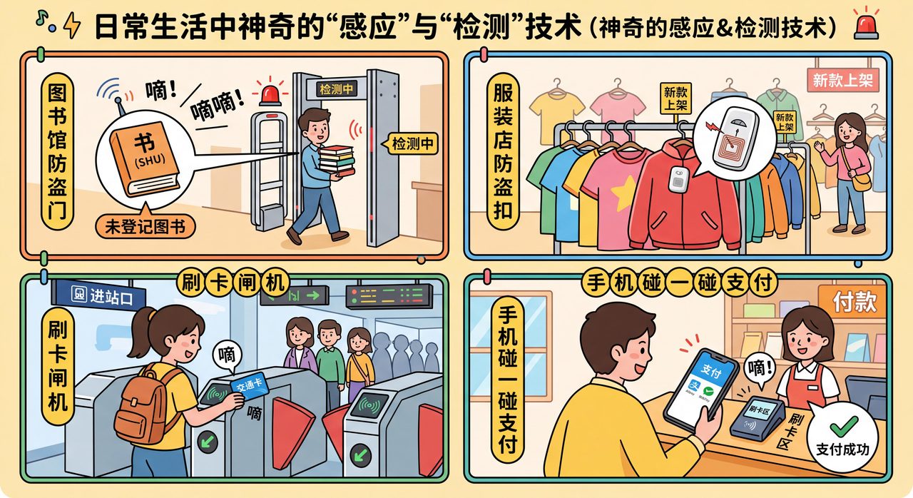 图书馆、服装店、闸机、手机支付等类似感应技术应用集合图