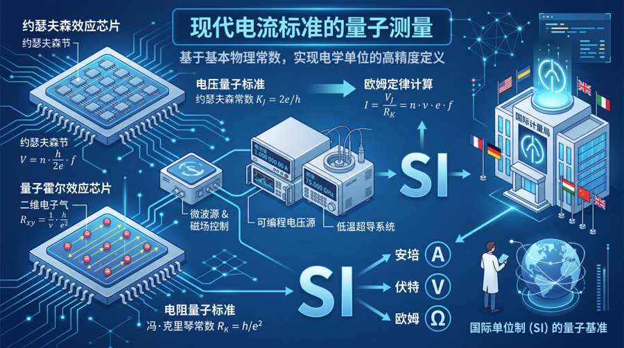 现代量子电流标准的科普插画