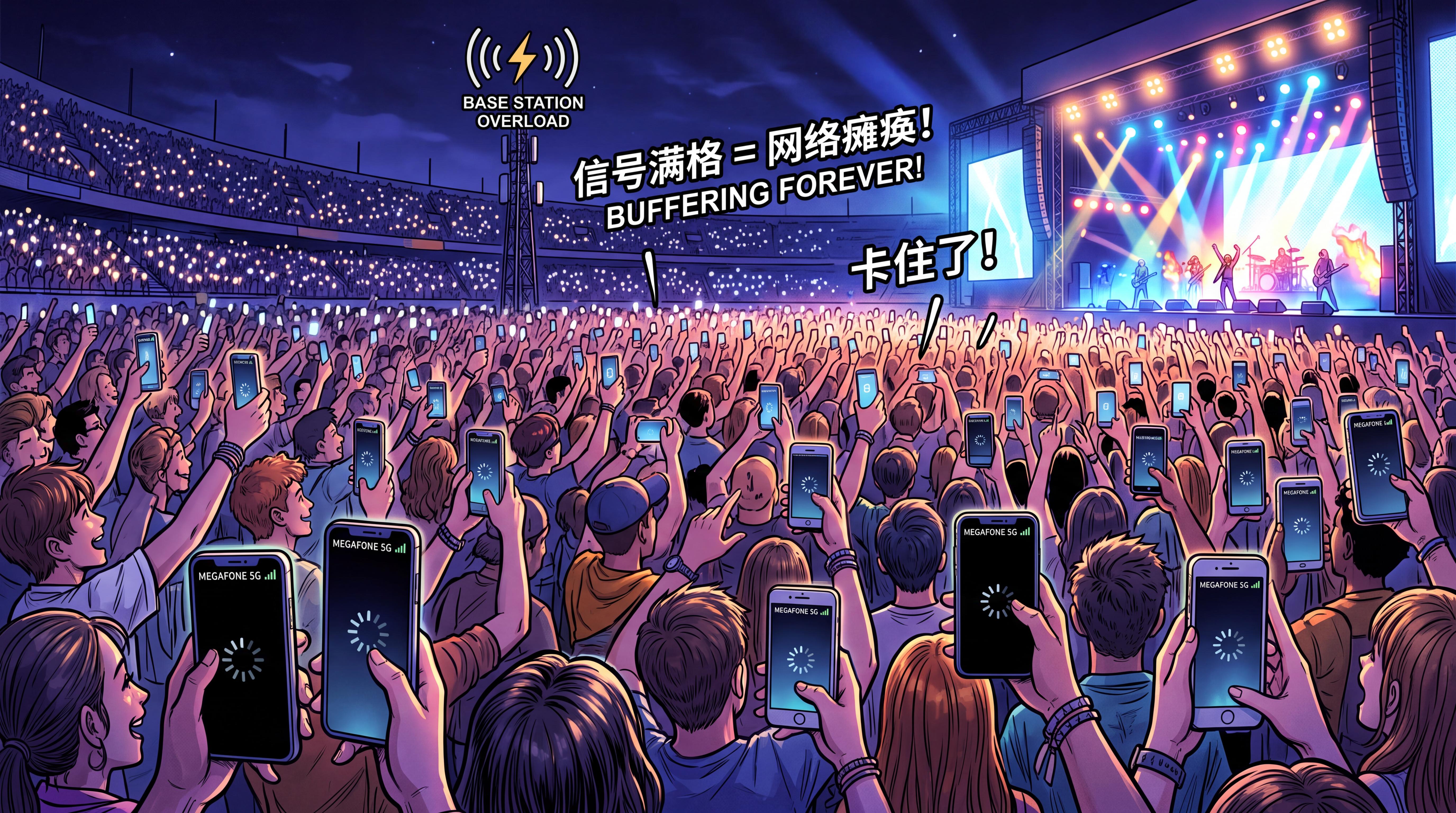 演唱会现场的网络拥塞