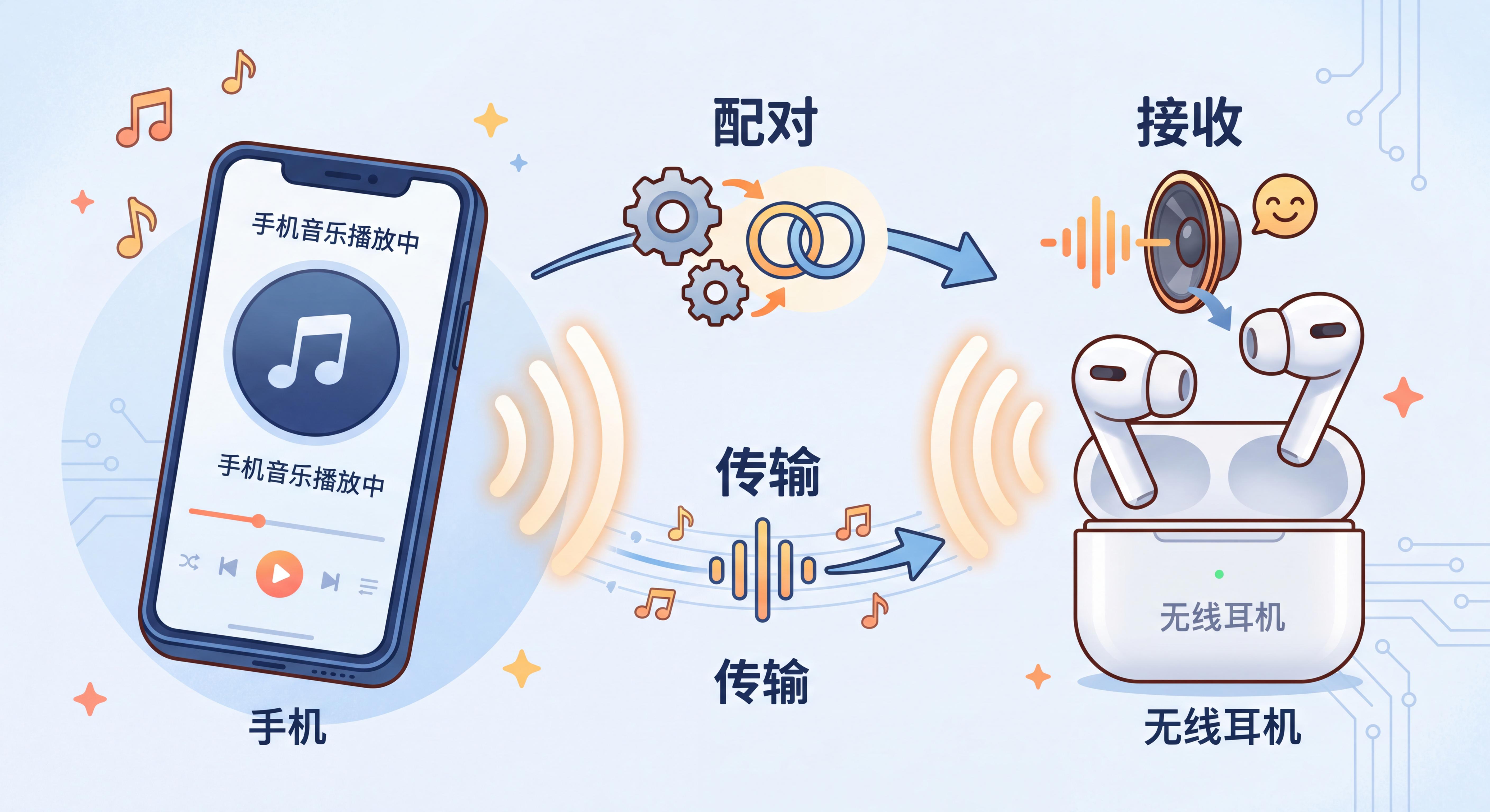 蓝牙配对与传输原理示意
