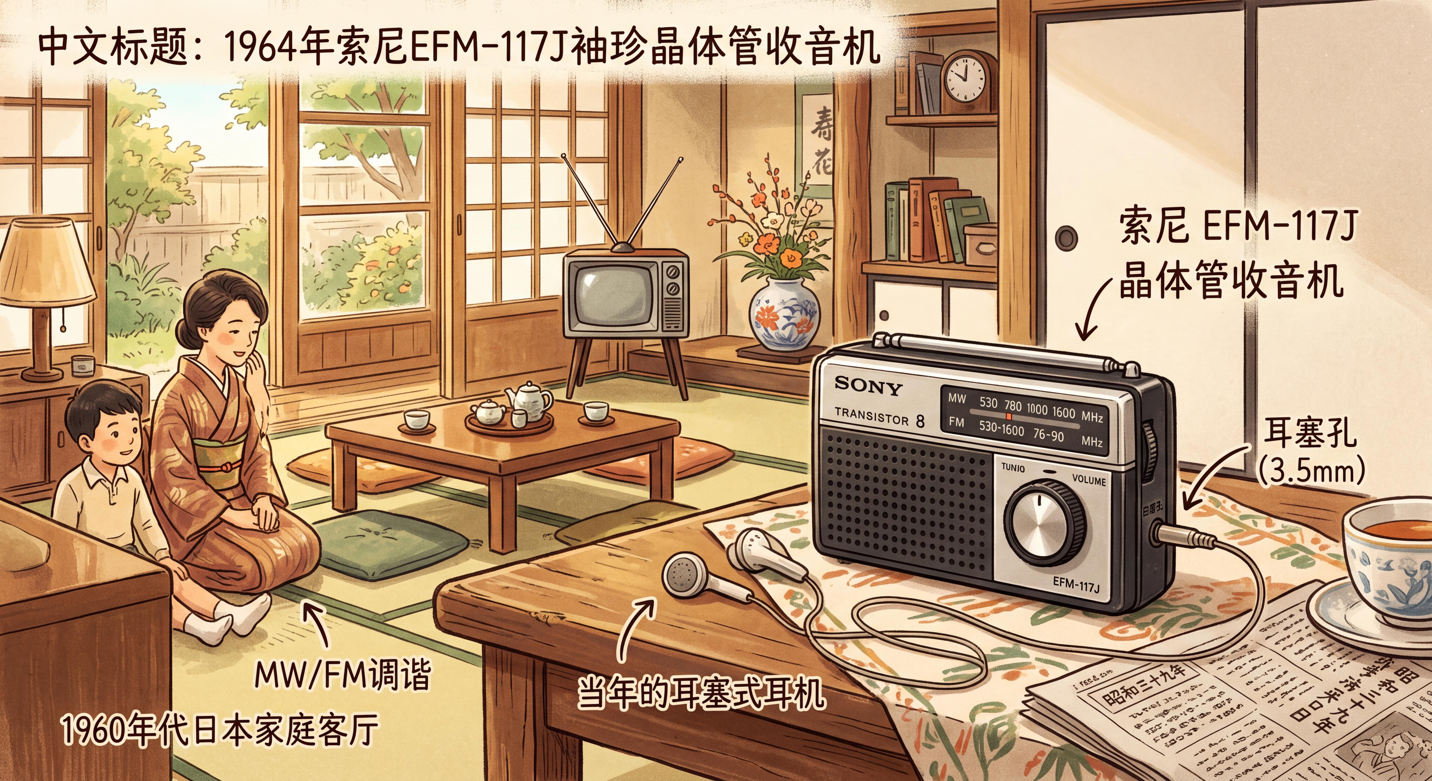 1964年索尼EFM-117J收音机