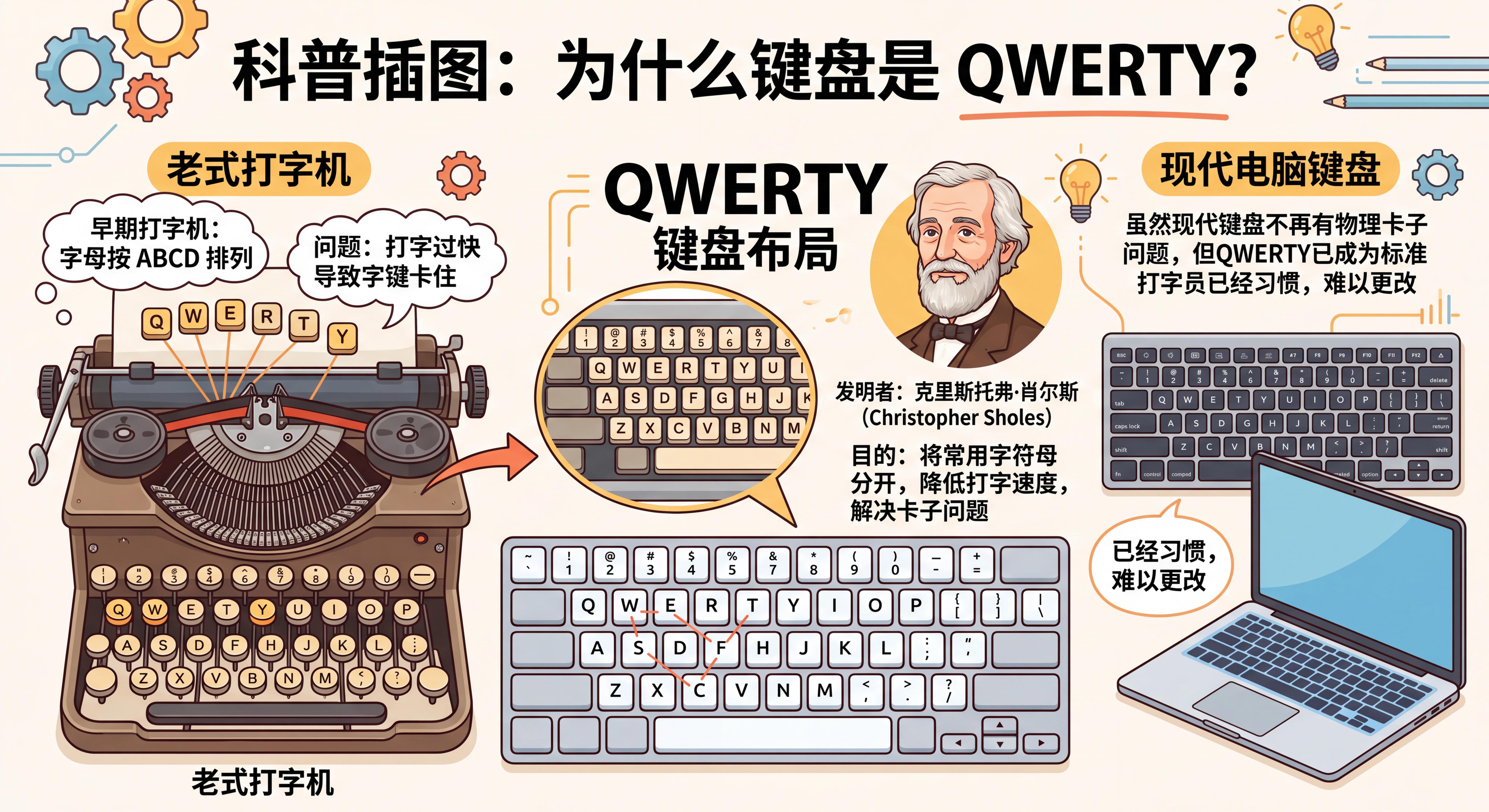 键盘为什么是 QWERTY？最常见的布局真的是最优的吗？