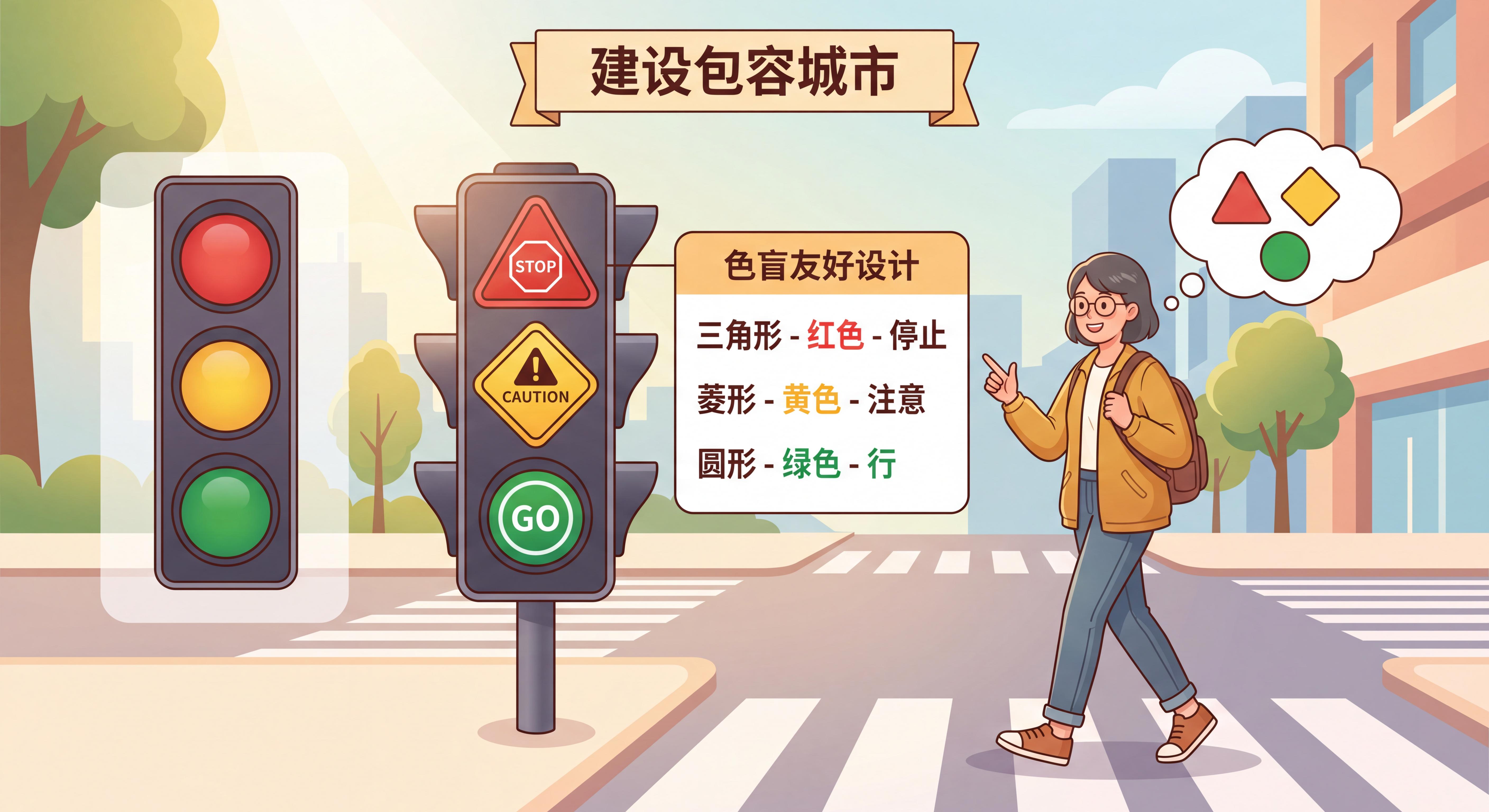 形状化设计的无障碍信号灯