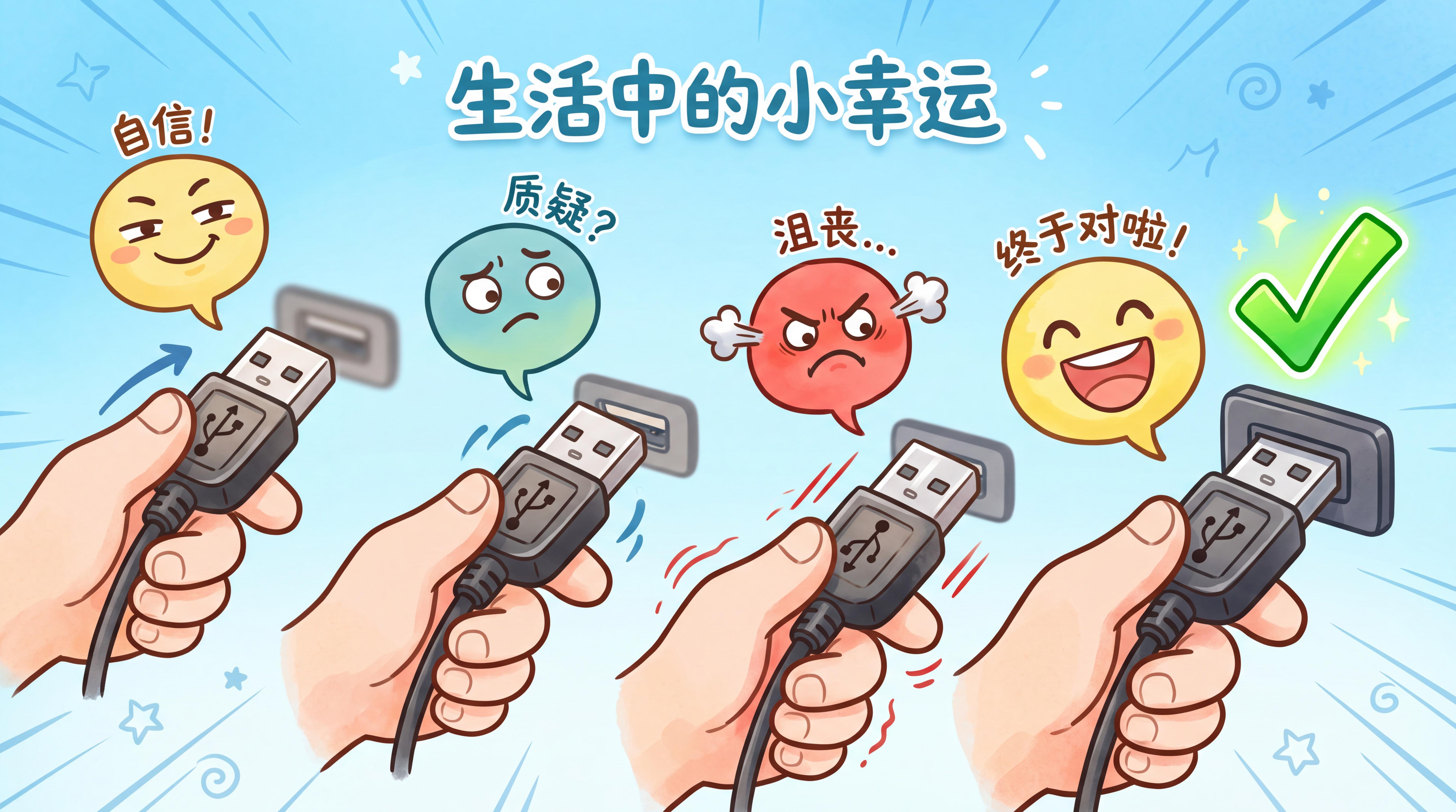 生活中的小确幸:终于插对的时刻